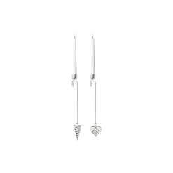 Georg Jensen 2025 Lysholder Sæt Hjerte & Kræmmerhus, sølv