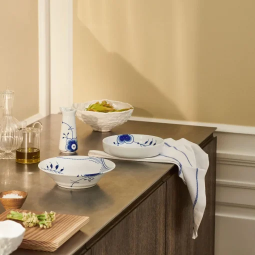 Royal Copenhagen Blå Mega Riflet olie- og eddikeflaske 33 cl
