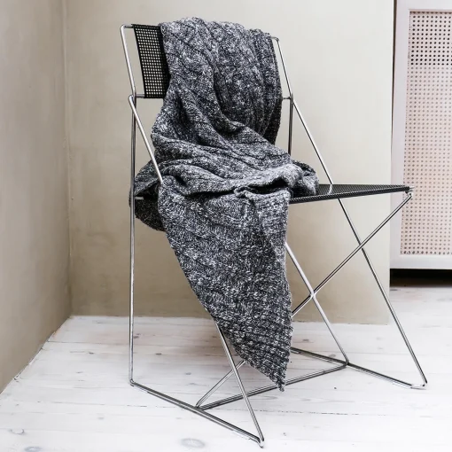 ELVANG Cable plaid, grey/black