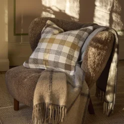 Lexington Checked Pillow Cover, olive/oat