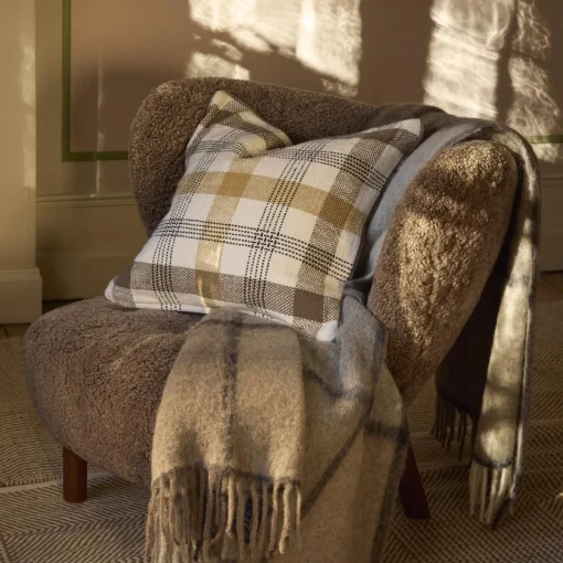 Lexington Checked Pillow Cover, olive/oat
