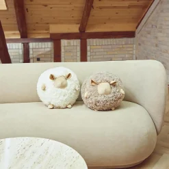 NATURES Collection Cute Sheep rund pude Ø 34 cm,
