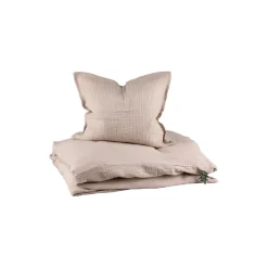 Børn Sebra 2-delt musselin juniorsengetøj, seabreeze beige