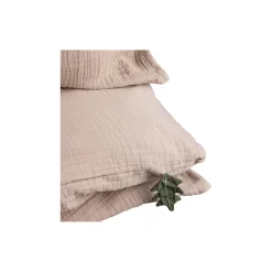 Børn Sebra 2-delt musselin juniorsengetøj, seabreeze beige