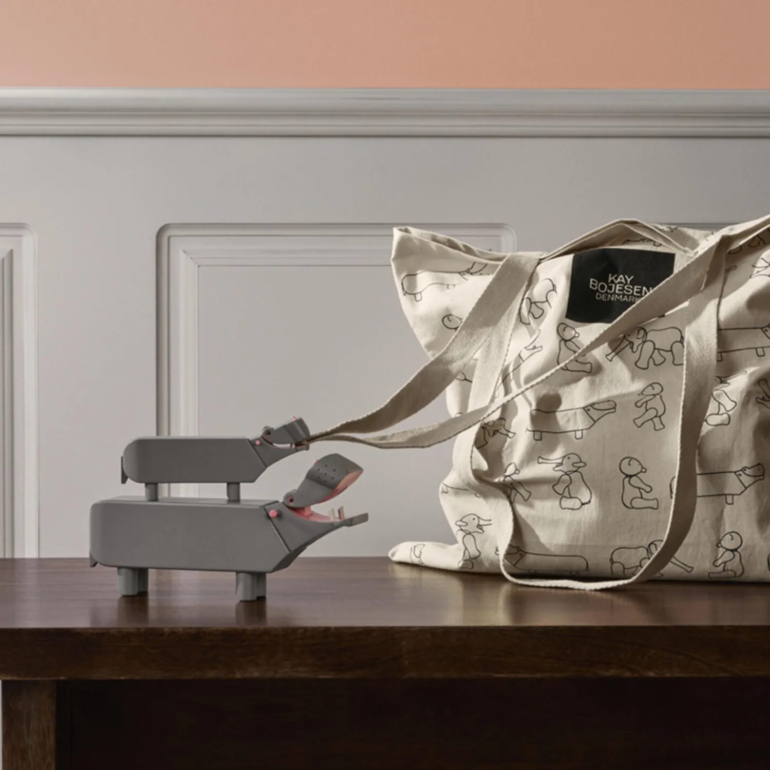 Kay Bojesen Denmark Flodhest liliput, grå