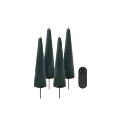 Uyuni Lighting Giftbox w. spike, remote, LED cone candle 4-pack,