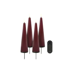 Uyuni Lighting Giftbox w. spike, remote, LED cone candle 4-pack,