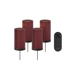 Uyuni Lighting Giftbox w. spike, remote, LED pillar candle 4-pack,