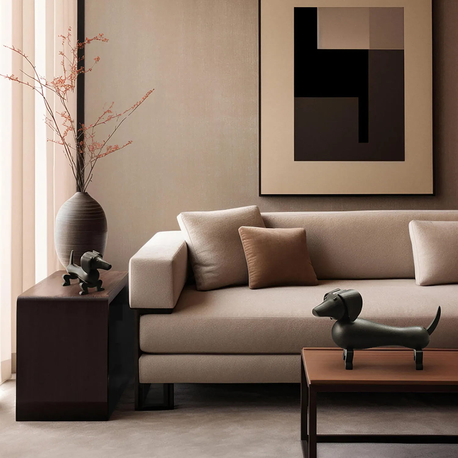 Kay Bojesen Denmark Gravhund mellem, mørk bejdset eg