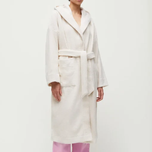 Dame Aiayu Hooded Bathrobe Terry, pure ecru