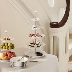 Royal Copenhagen Hvid Riflet étagère 3 lag