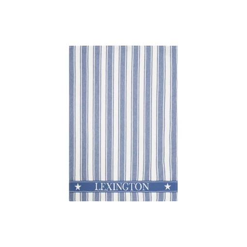 Lexington Icons Cotton Twill Waffle Striped viskestykke, blue/white