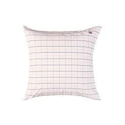 Lexington Icons White/Beige/Navy Checked Cotton Poplin Pillowcase, white/beige/navy