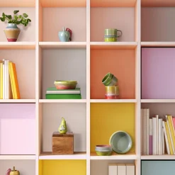 Kähler Poppery Skål, pink/mint/apple green