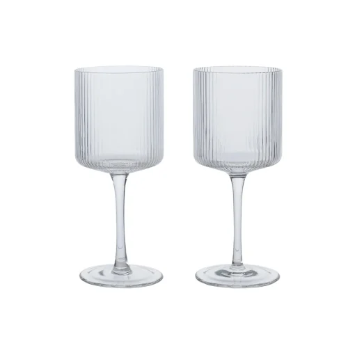 Ferm Living Ripple Hvidvinsglas,