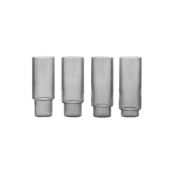 Ferm Living Ripple Long Drink Glasses 4 pcs,