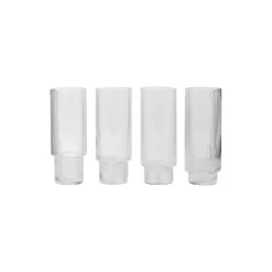 Ferm Living Ripple Long Drink Glasses 4 pcs