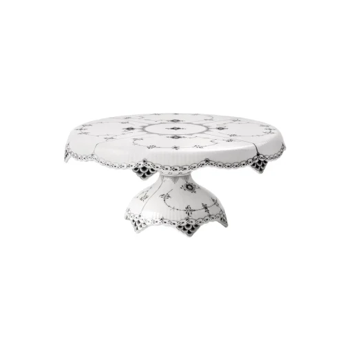 Royal Copenhagen Sort Musselmalet Halvblonde fad på fod Ø 33 cm