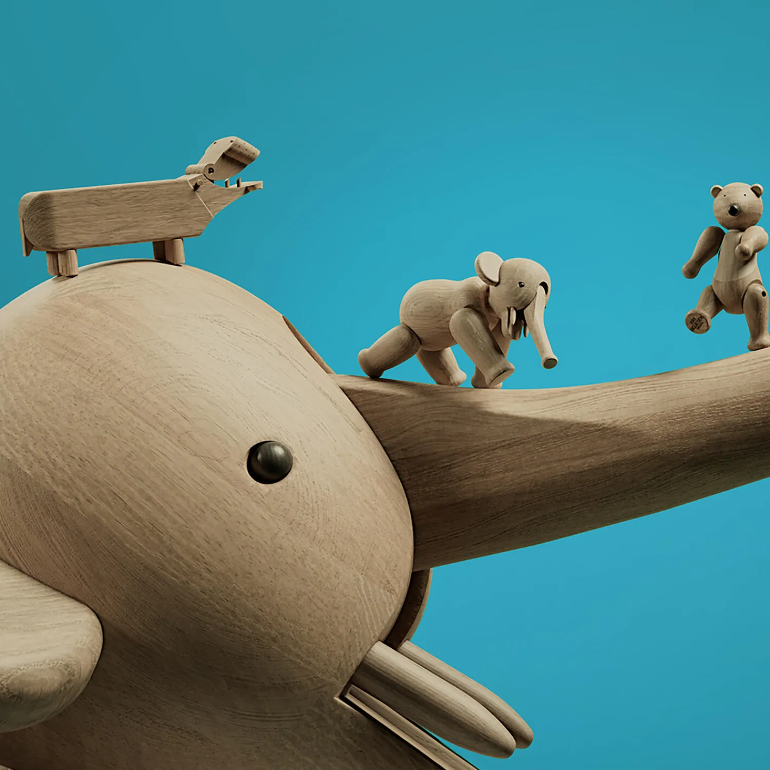 Kay Bojesen Denmark Sæt af liliput i eg 3 stk.