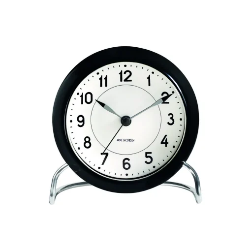 Arne Jacobsen Clocks Station bordur, sort